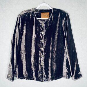 Saddle Ridge Vintage Collection Jacket Womens L Brown Velvet Silver Buttons